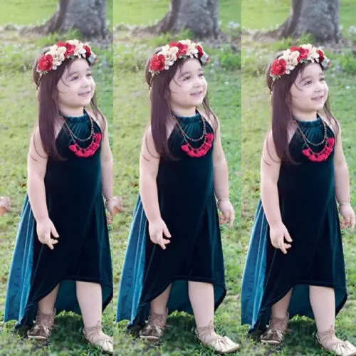 girls velour maxi dress