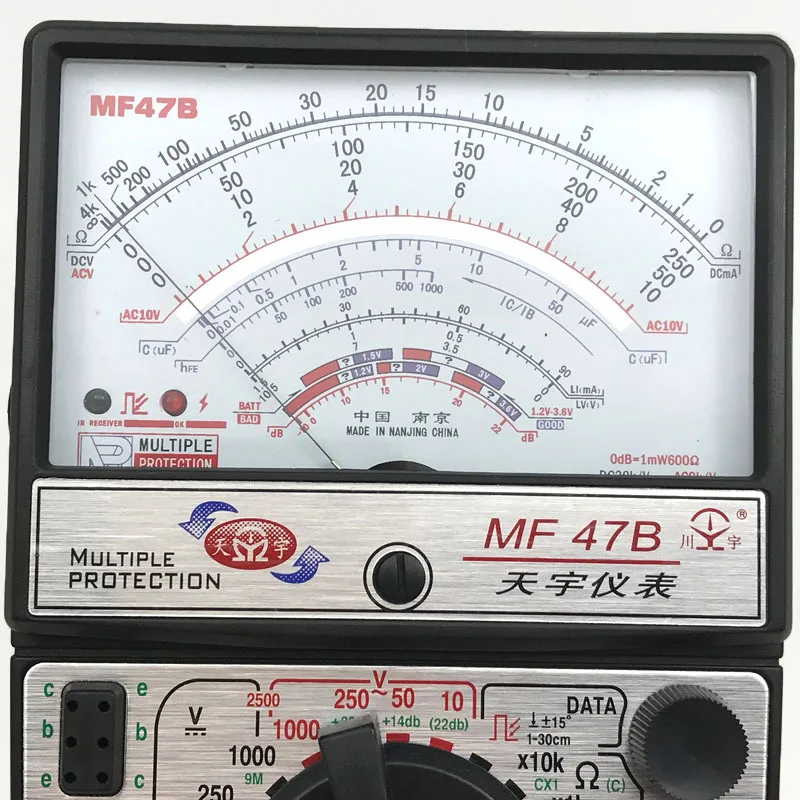 MF47B тестер напряжения тока сопротивление аналоговый дисплей мультиметр DC/AC