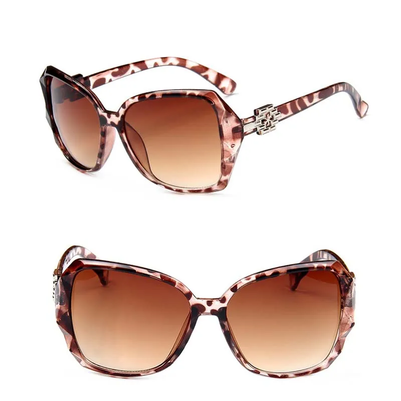 LeonLion Модные солнцезащитные очки с большими рамами женские брендовые дизайнерские градиентные линзы для вождения солнцезащитные очки черный, красный, белый, Леопардовый чай - Цвет линз: Leopard
