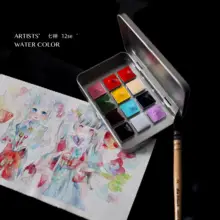 Япония Holbein Expert Level прозрачный акварельный семь богов 12 цветов 1,2 мл твердый акварельный пробный лоток дозирующая тарелка