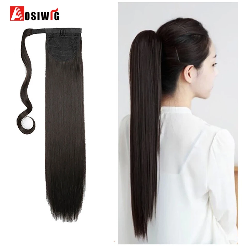 One Piece Ponytail Clip In Hair Extensions Hairpiece Binding Pony Tail