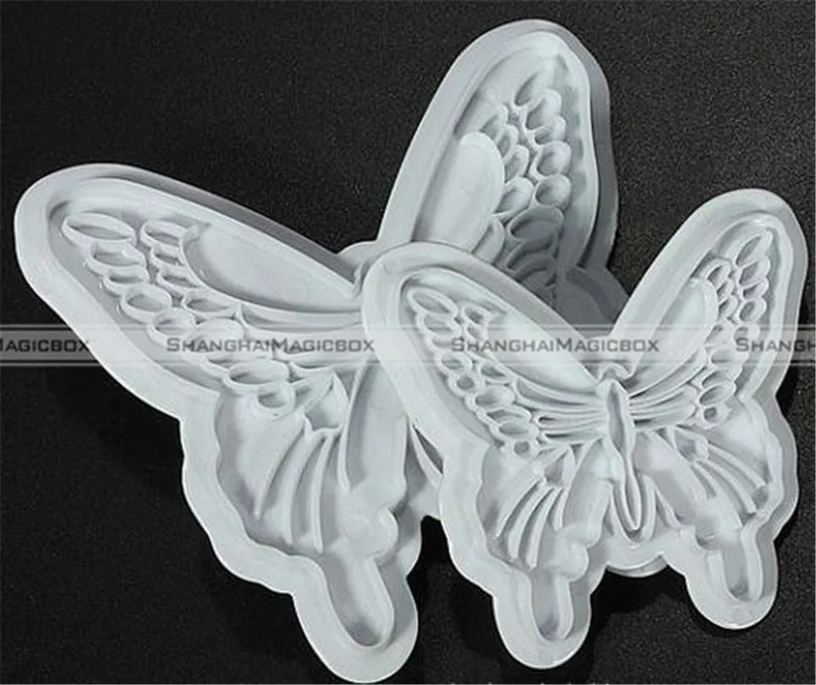 2Pcs Hot Butterfly Cake Fondant Decorating Cookie Plunger Cutters Mold