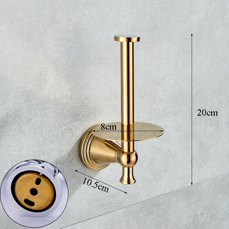 Золотой настенный держатель для бумаги для ванной комнаты, латунный держатель для туалетной бумаги с водонепроницаемой крышкой, черный держатель для полотенец 4 бара