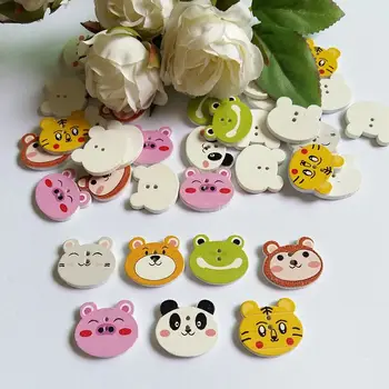 

50pcs Decorative buttons Random Mixed pattern shape wood buttons for craft party decorative accessories