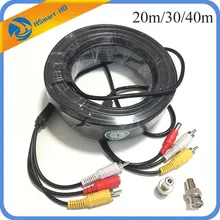 150 Feet 30m 20m Audio Video Power Security Camera Cable with RCA BNC Adaptor Power Cable for Security Mic Camera Use DVR CCTV