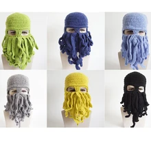 Хэллоуин в Европе Америка Забавный осьминог стильный клапан Осень Зима хип хоп tide Мужской Женский креативный в масках вязаная шерстяная шапка