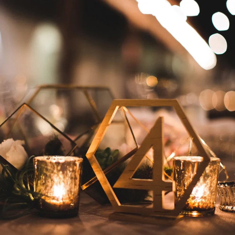  1-20 Number Wedding Hexagon Wooden Table Numbers Rustic rustic wedding table number Party Decor Sup