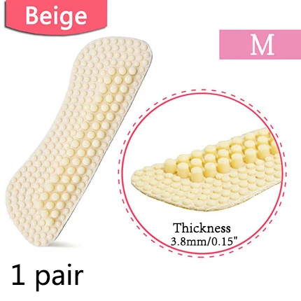 Leyou Cushion Heel Grips Shoe Pads Cushion Heel Protector Sticker Back Heel Pad - Color: Beige-M