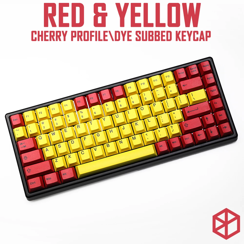 Red Yellow Cherry profile Dye Sub Keycap Set thick PBT for keyboard gh60 xd60 xd84 tada68 rs96