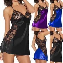Сексуальное женское белье размера плюс XXL, цветочное кружевное платье-комбинация, прозрачное Эротическое платье, lenceria, женские костюмы