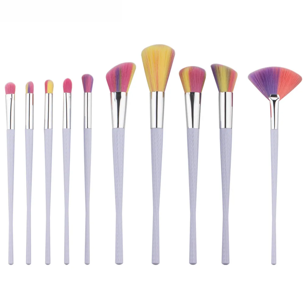 

2019 10pcs Fony Mermaid Makeup Brushes Foundation Eyebrow Eyeliner Blush Cosmetic Concealer G404
