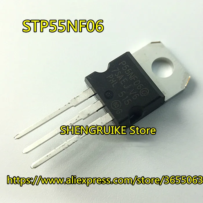 Frete grátis 10 PCS STP55NF06 P55NF06 55NF06 TO220 novo MOS FET