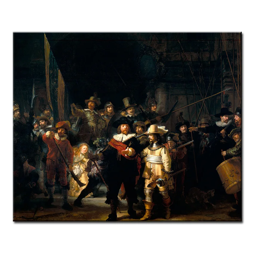 Rembrandt Harmenszoon van Rijn The Night Watch1642 Настенная картина для комнаты масляная живопись Настенная картина без рамы