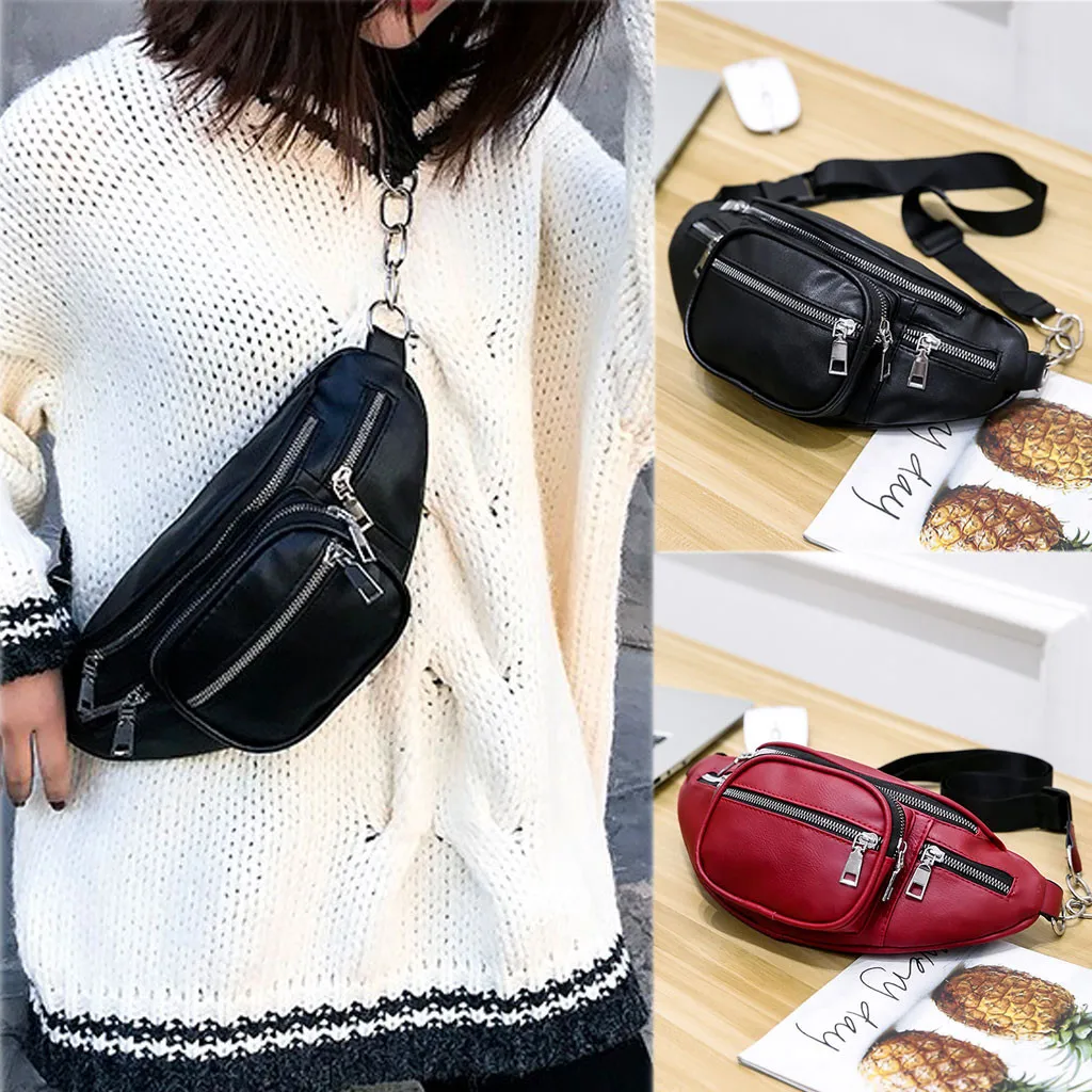 

Coneed Women Fashion Bag Shoulder Waterproof Crossbody Bag Chest Bag Multi-Zipper Multi-Pocket Multi-Function Bags 2019 Apr1 p40