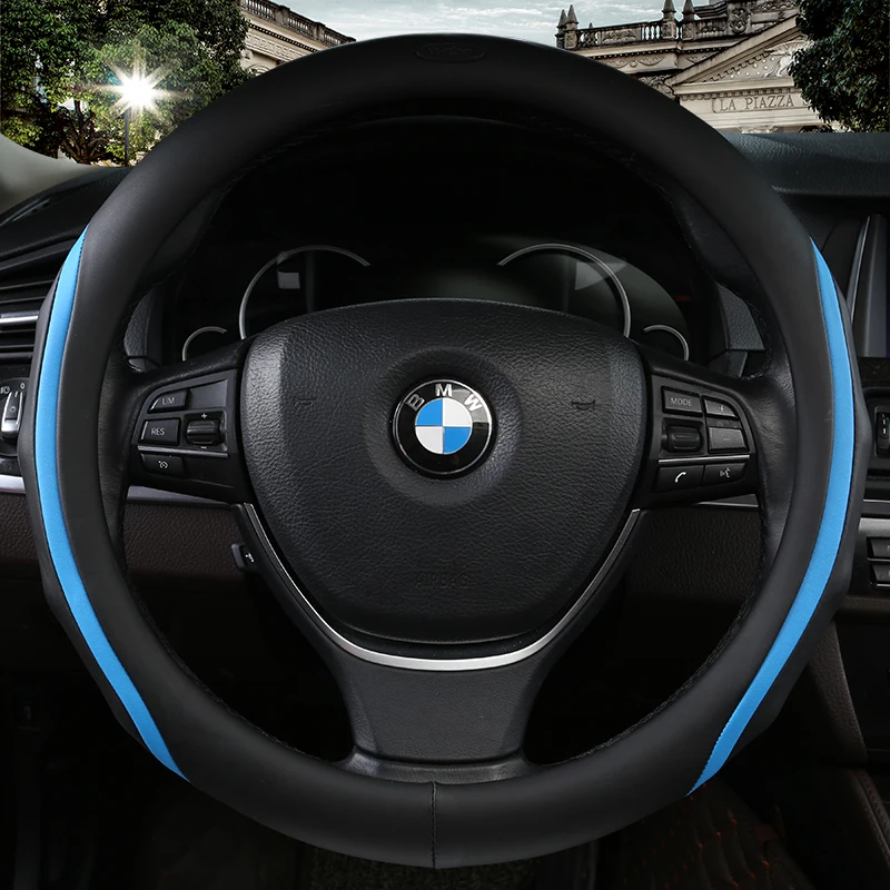 3D нескользящий чехол рулевого колеса автомобиля хит цвет износостойкие кожаные