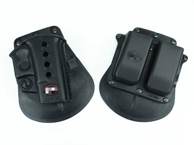 

Tactical GLOCK 17/19 RH Pistol & Double Magazine Paddle Holster Pouch Military Pistol G17 Belt Loop Paddle Platform on sale
