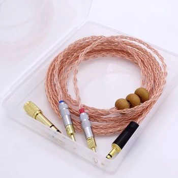

2.5Meter Hand Made Hi-end 8 Cores 5n Pcocc Copper Headphone Upgrade Cable for Sennheiser HD700