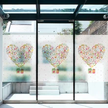Матовая стеклянная оконная пленка в форме сердца, витражная клейкая пленка, украшение для окна, домашняя диктория BLT1053