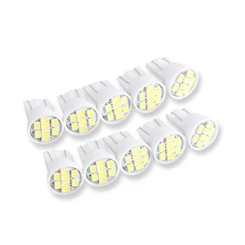 

10pcs Pure White 8 SMD LED Side Wedge Tail Light Bulb 2825 194 5W CLH@8