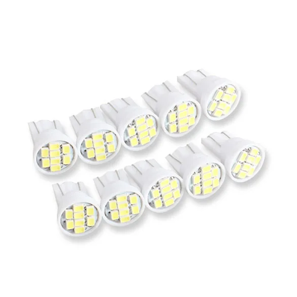 

10pcs Pure White 8 SMD LED Side Wedge Tail Light Bulb 2825 194 5W CLH@8