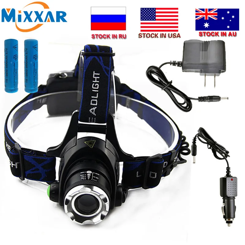 

Czk20 6000LM T6 L2 Led Headlamp Zoomable Headlight Waterproof Head Torch flashlight Head lamp Fishing Hunting Light
