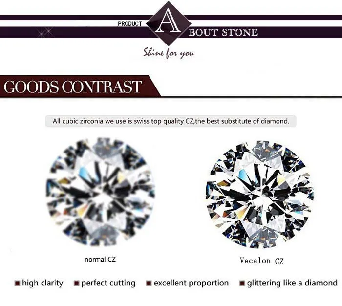 20ct aaaaa zircon cz 925 prata esterlina