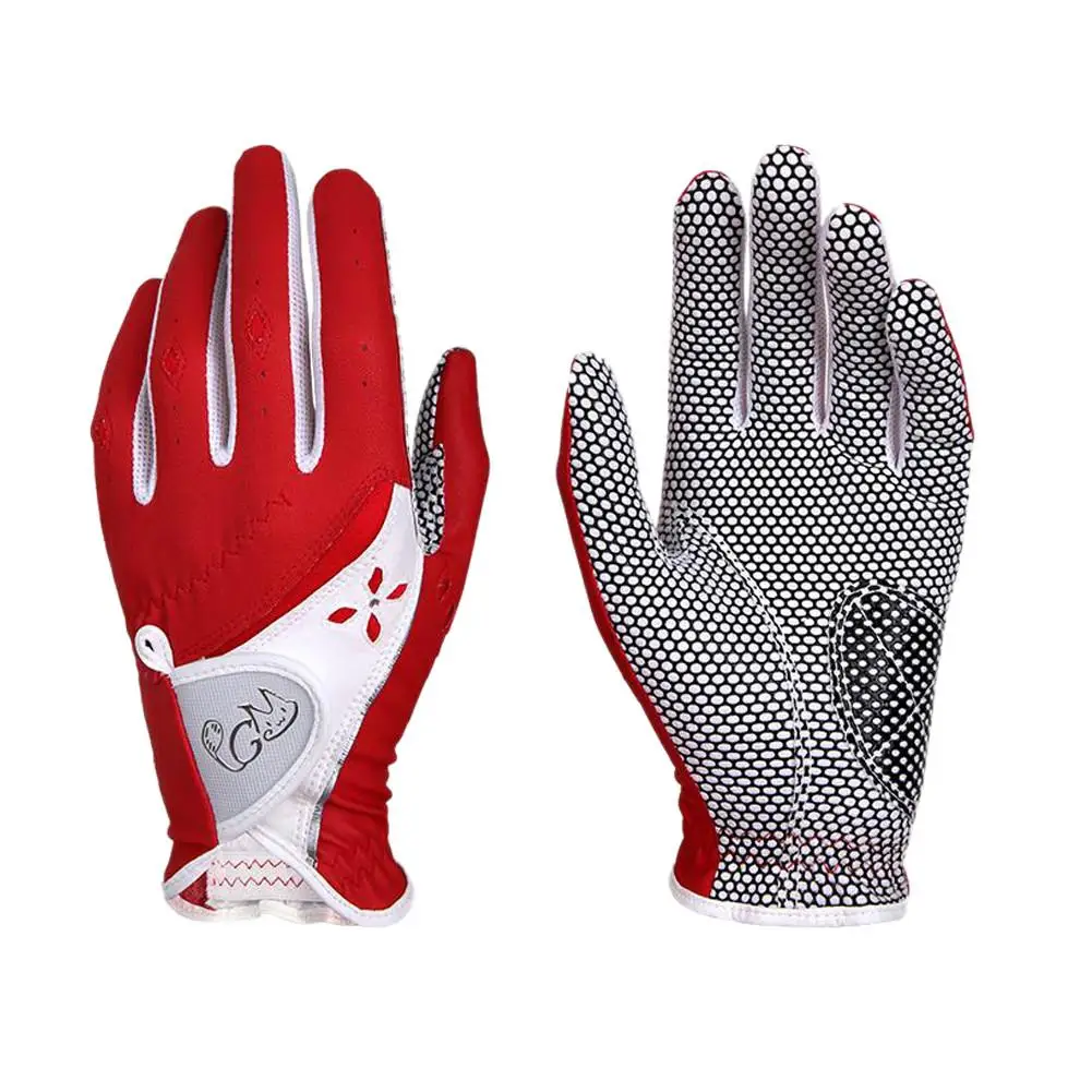 

PGM Golf Gloves Women PU Fabric Non-Slip Golf Sports Gloves 4 Colors Stain-resistant Practical Protection Golf Equipment