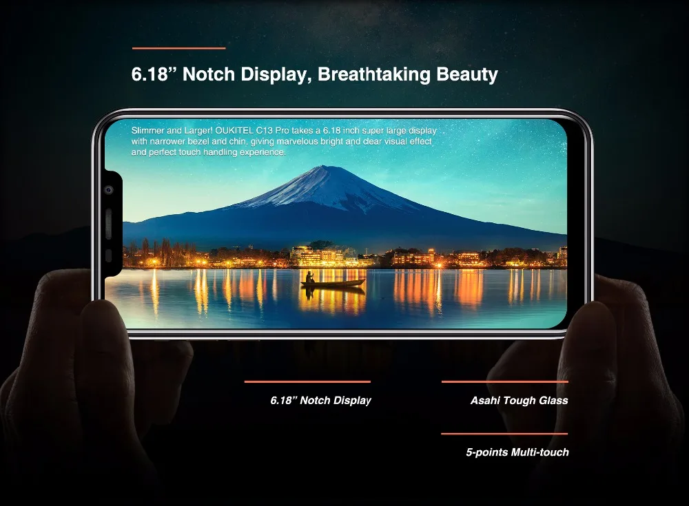 OUKITEL C13 Pro 5G/2,4G wifi 6,1" 19:9 Android 9,0 MT6739 3000mAh 4G LTE 2 Гб ram 16 Гб rom 8 Мп+ 5 Мп отпечаток пальца