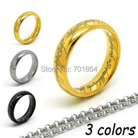 Мой дорогой! Золотой/серебристый/черный цвет 6 мм кольцо из карбида вольфрама+ цепочка из нержавеющей стали модное Ювелирное кольцо The One
