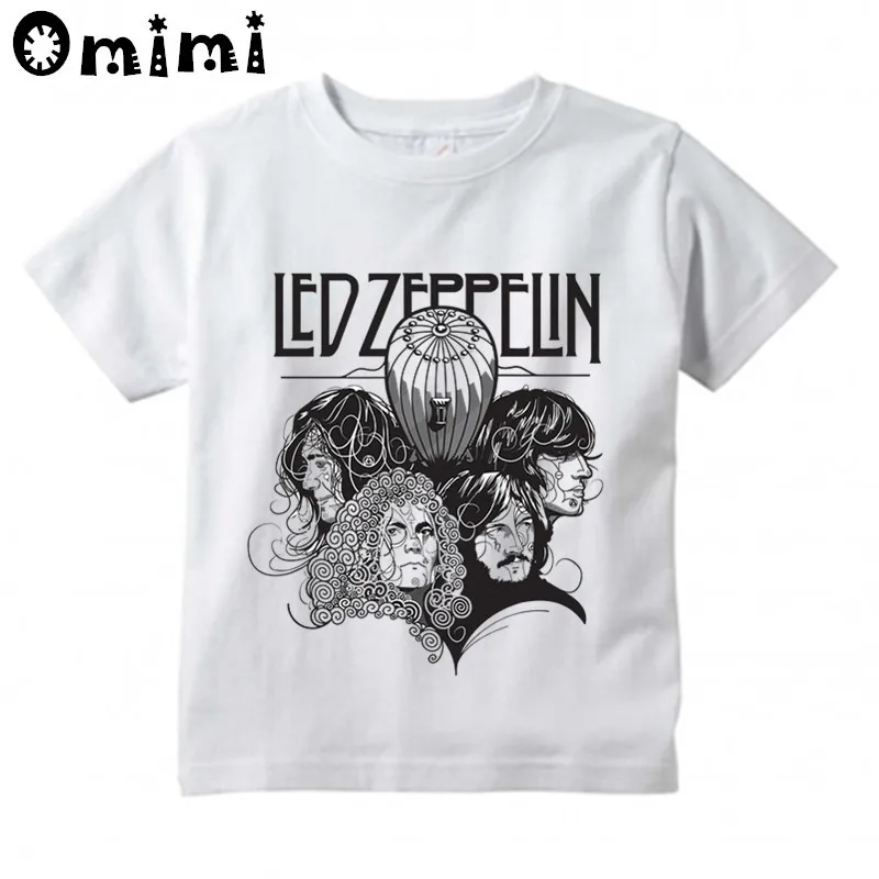 Детские топы Led Zeppelin, тяжелый металл, дизайн рок-группы, Повседневная футболка для мальчиков и девочек детская классная белая футболка - Цвет: oHKP4070A