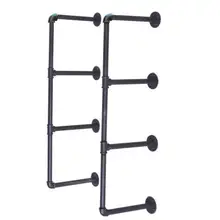 Промышленные Ретро Black Полочная гладить трубы настенное крепление полки стеллажи 98 см Высота для домашнего Ванная комната оборудование