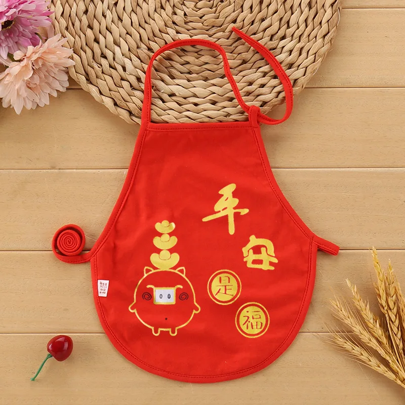 

Infant apron cotton newborn children's apron baby cotton round belly thin section manufacturers wholesale baby products