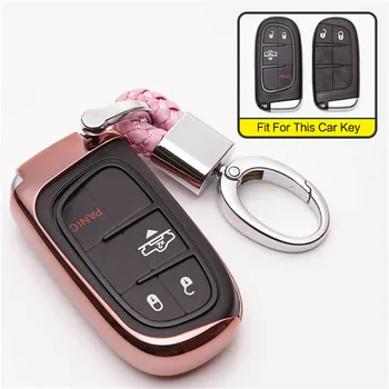 

TPU Car Key Cover Case For Dodge Journey Charger Dart Challenger Durango JUCV Chrysler 300C Ram Avenger Car Key Shell For Jeep