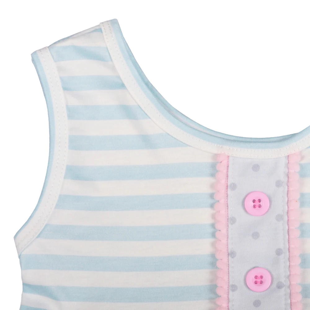 Baby Girl Clothes Set Summer Fasion Clothing Set Light blue Striped Vest Button Decoration Baby Girl Outfits Newborn Clothes Baby Girl Clothes Set Summer Fasion Clothing Set Light blue Striped Vest Button Decoration Baby Girl Outfits Newborn Clothes