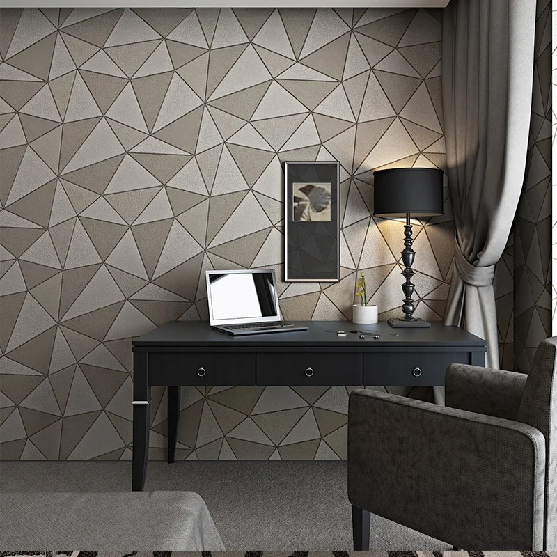 Geometric Metallic Wallpaper 3d Abstract Triangle Modern ...