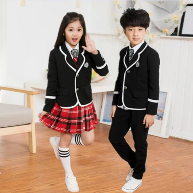 

children's school uniform clothing and long sleeved chorus of primary school students reading British student school JK uniforms