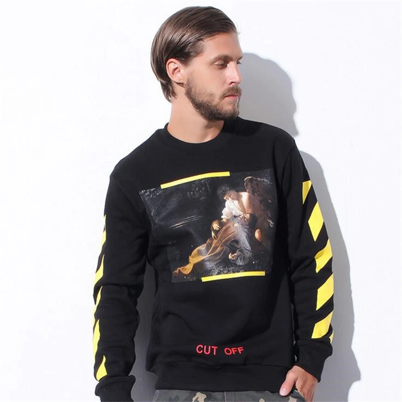 off white hoodie diagonal stripes