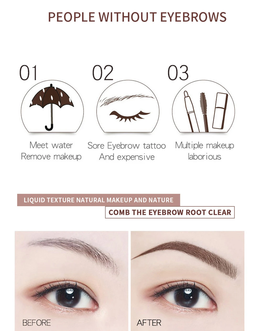 TINT MY 4-TIP BROW Waterproof Liquid Eyebrow Pencil Microblading Fork Tip Fine Sketch Eye Brow Tattoo Tint Pen For Eyebrows