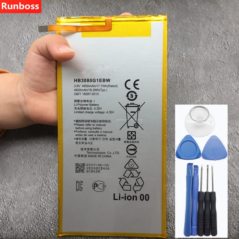 

Replacement Battery HB3080G1EBC HB3080G1EBW For Huawei T1-821W/823l M2-803L Honor S8-701W S8-701U Mediapad M1 8.0 4800mAh