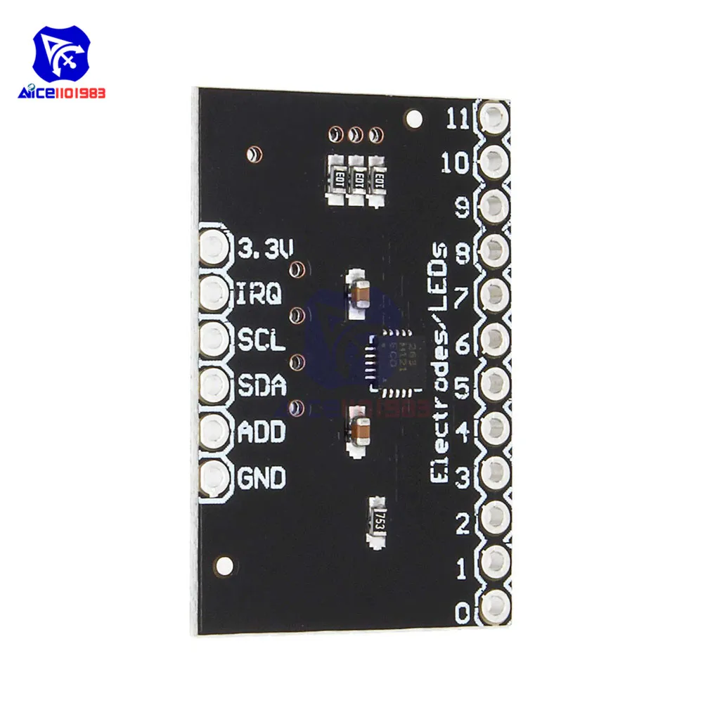 Diymore MPR121 Breakout V12 Бесконтактный емкостный сенсорный датчик контроллер клавиатура макетная плата для Arduino