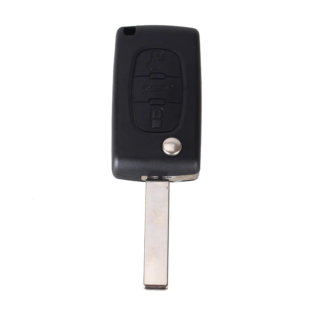 Складной чехол брелок KEYYOU с 3 кнопками дистанционного управления для Peugeot 307 407 308