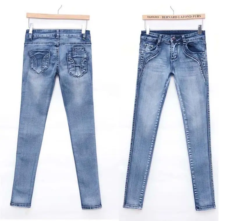 #6702 Spring 2018 Elastic Skinny jeans woman Korean Slim fit Denim pants Pantalones mujer Womens stretch jeans Low waist 26-32