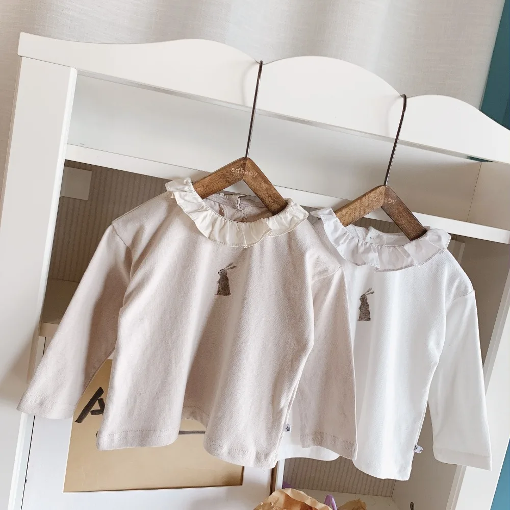 

Celveroso Spring Baby Girls Blouse Children Kids Long Sleeve Shirt print bunny Girls Cotton Top shirt Hot Sale 1-5T
