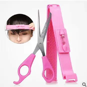 

1 Set Professional Hair Cutting Ruler Women Hair Trimmer Scissors Bangs Clipper DIY Trim Bangs Hair Pins and Clips Hair Styling