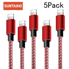 Suntaiho 5 упак. Освещение Зарядное устройство кабель для iPhone X Быстрая зарядка USB кабель для iphone 8 7 6S плюс 5 мобильный телефон кабеля