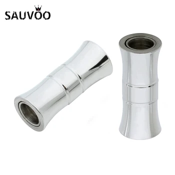 

SAUVOO 2Pcs/lot Silver Tone Strong Magnetic Clasps Diy Connectors Jewelry Findings Fit 5mm Round Leather Cord Bracelet Making