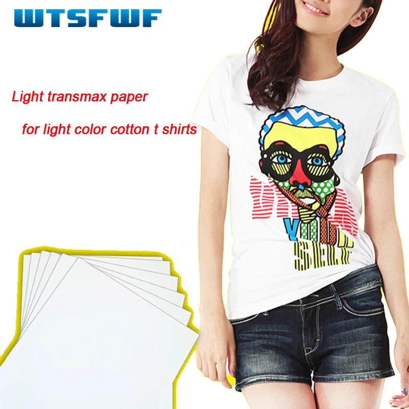 wtsfwf 20 штук A3 светлый цвет бумага transmax сублимационная бумага для термопечати для хлопковые футболки с принтом