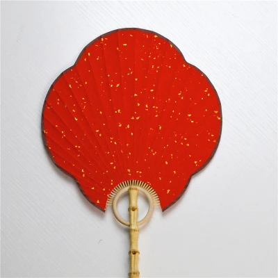 Crabapple red Винтажный вентилятор для рисовой бумаги с ручкой, белый, красный, черный, традиционный вентилятор для рукоделия, для взрослых, сделай сам, живопись, китайский бамбуковый корень, декоративный вентилятор, подарок - Цвет: Crabapple red