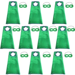 10 Packs SPECIAL Green Satin Capes And Masks Set Light Costume For Kids Birthday Party Toys Costume For Boys Halloween 10 Packs SPECIAL Green Satin Capes And Masks Set Light Costume For Kids Birthday Party Toys Costume For Boys Halloween