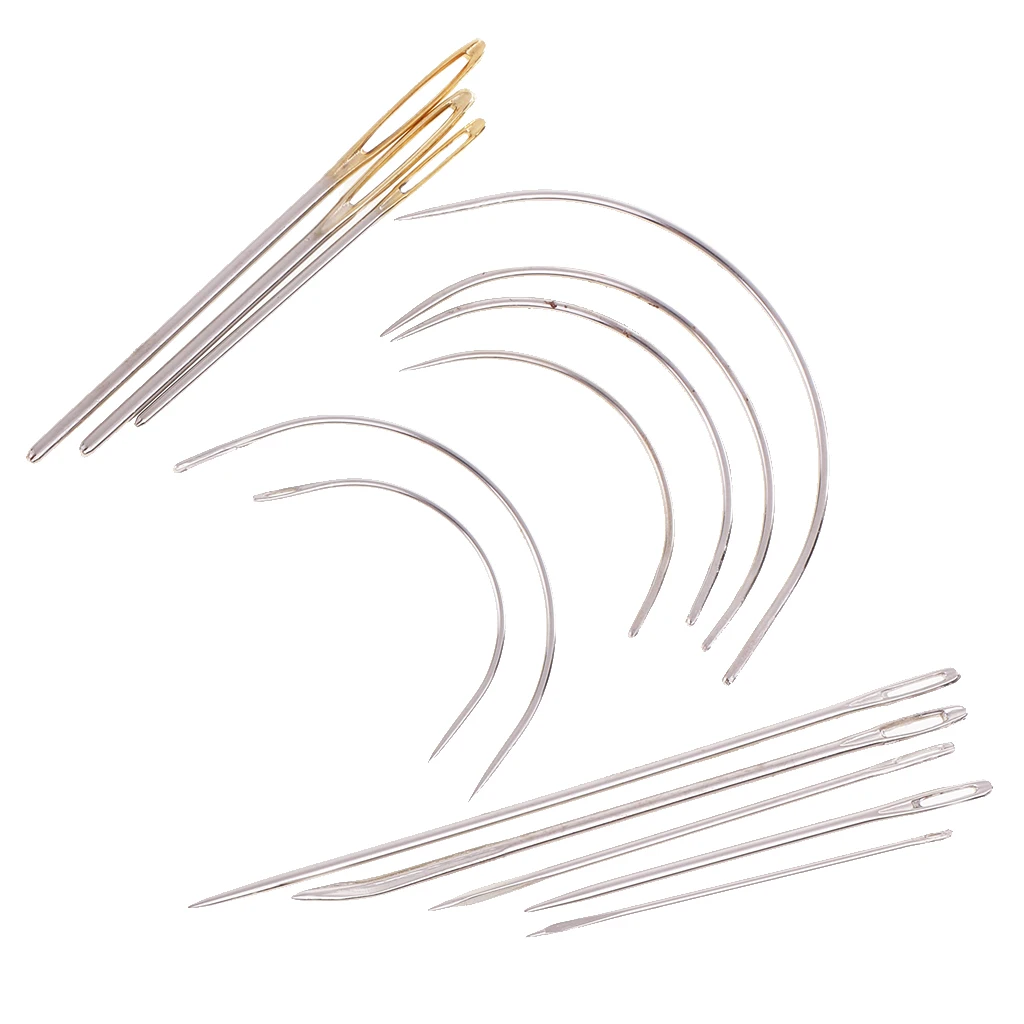 Pack of 14 Assorted Sizes Hand Repair Kit Upholstery Sewing Needles Carpet Leather Curved Canvas